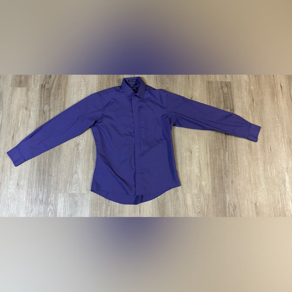 Pierre Cardin Men’s Dress Shirt 15.5 34/35 M Royal Purple